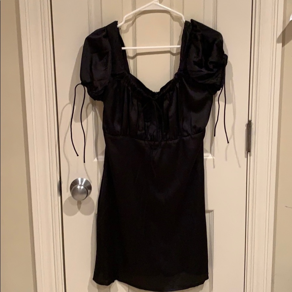 Black satin Nasty Gal dress, size 8 (UK 12)
